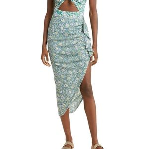 Veronica Beard Hazel Ruffle Asymmetric Skirt